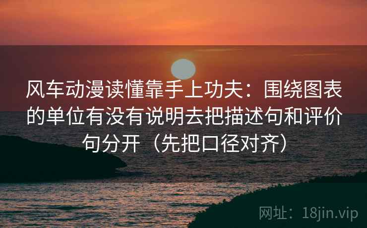 风车动漫读懂靠手上功夫：围绕图表的单位有没有说明去把描述句和评价句分开（先把口径对齐）  第2张
